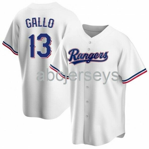 

joey gallo #13 white ver2 baseball jersey xs-6xl, Black