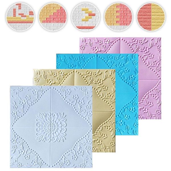 

wallpapers 3d foam wall stickers self-adhesive ceiling sticker self-loading wallpaper roof decoration kids room office soft panels