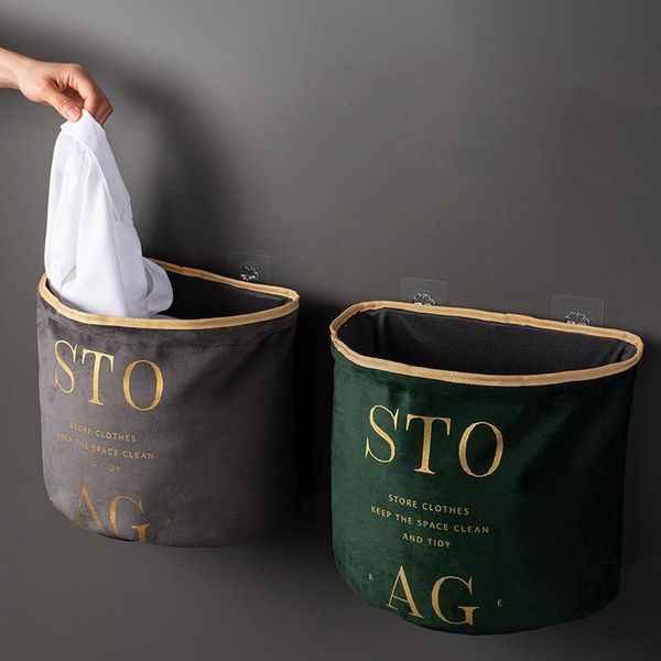 

laundry bags foldable basket with lid velvet storage bag large capacity wall mounted children's clothes toy sundries hamper
