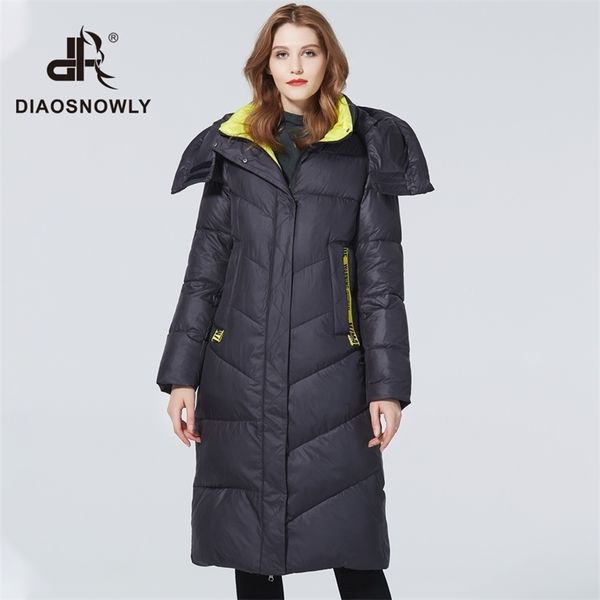 

winter jacket women coat warm plus size brand fashion hooded jackets long for women fashion winter clothes for women jacket 201014, Black