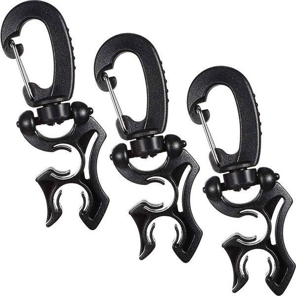 

pool & accessories 3 pcs diving hose holder clip scuba double bcd with snap hook buckle for dive snorkeling