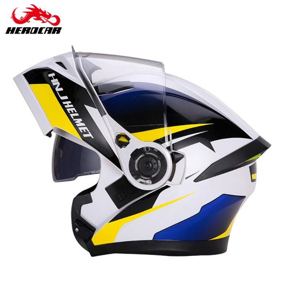 

motorcycle helmets helmet full face cascos para moto double lens casco flip up motocross modular dual casque capacete