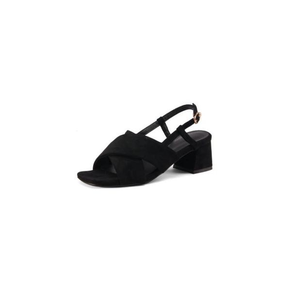 

sandals big size suede high heels women shoes woman summer ladies, Black