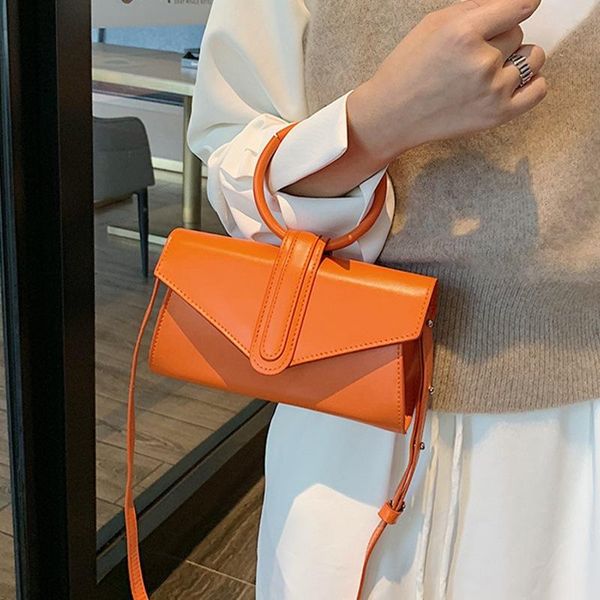 

cross body women's small handbag retro leather lady shoulder bags luxury designer yellow orange candy colors female bag sacs Ã bandouli