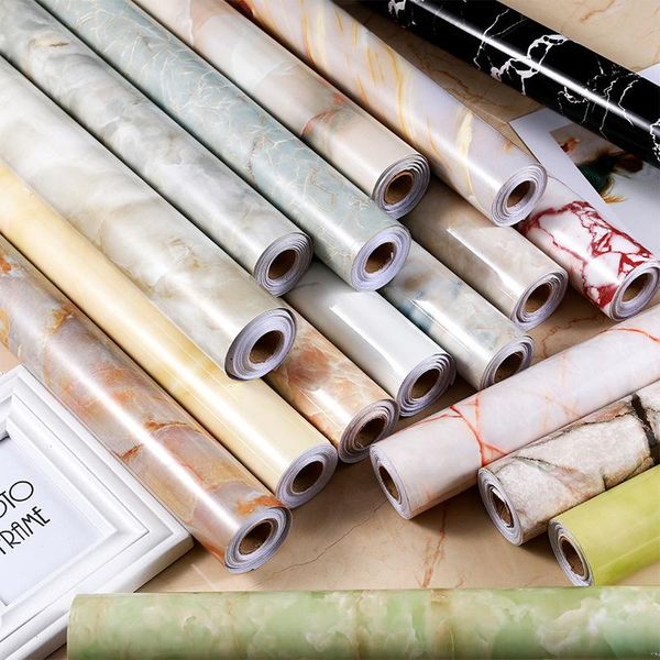 

wallpapers oil and waterproof marble wallpaper contact pvc wall sticker self adhesive bathroom kitchen counterhome decor