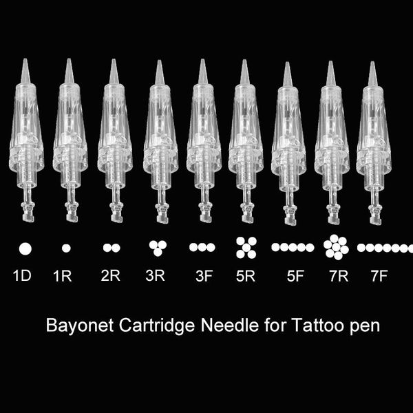

tattoo needles 100pcs ce certified eyebrow disposable bayonet microblading cartridge needle for pmu machine agulhas easy click
