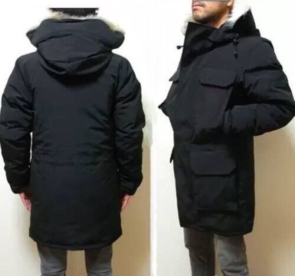 Jaqueta de inverno Down Top Quality Mens Puffer Jackets Big Real Wolf Puri Hooded grossa quente parka doudoune homme casacos de casacos ao ar livre casual d5ff