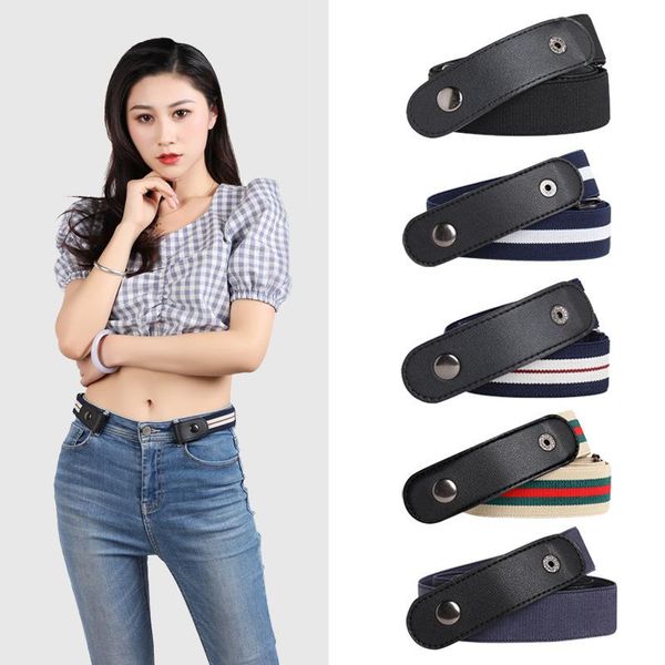 

belts ladies invisible belt all-match elastic jeans female decoration punch lazy, Black;brown