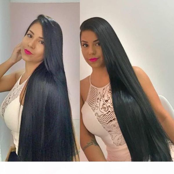 

30 inch human hair wig for black women pre plucked full lace front wigs long black glueless virgin brazilian 30 inch lace wig, Black;brown