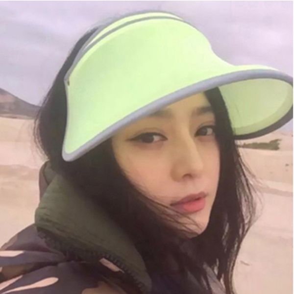 

fan summer cycling outdoor beach sun female big edge cover hat, Yellow