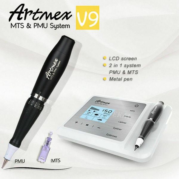 Artmex V9 Microblading Kit Digitale PMU MTS Permanent Make-Up Tattoo Maschine Micro Blading Stift Augenbrauen Eyeliner Lippen Mikropigmentierung Gerät