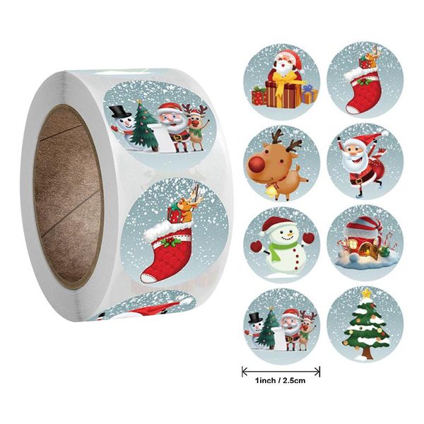 

gift wrap 500 sheets/roll 2.5cm christmas sticker decoration diy party tag holiday