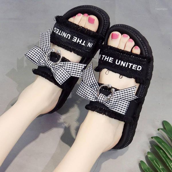 

women 2021 summer fashion fairy wind roman sandals wild harajuku bow platform comfort beach shoes1, Black