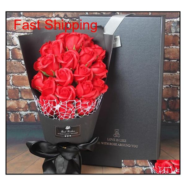 

artificial soap rose flowers gift boxes sets handmade bath rose flower valentine's day birthday wedding party gift jlllcq loveshop01
