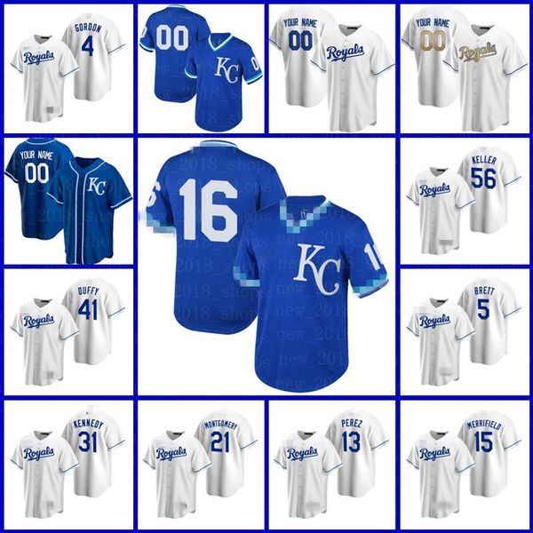 

kansas city royals jersey 16 andrew benintendi 15 whit merrifield george brett alex gordon carlos santana nicky lopez hunter dozier, Blue;black
