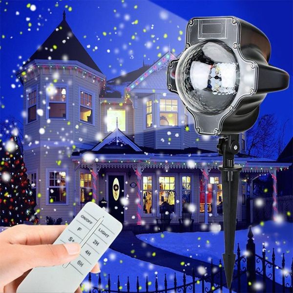 

thrisdar led snowfall christmas laser projector light ip65 moving snowflake spotlight outdoor garden party holiday showers light