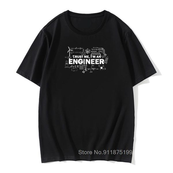 

men's t-shirts father day t-shirt men trust me i am an engineer tshirt geek male letter math equation print tees custom students fun, White;black