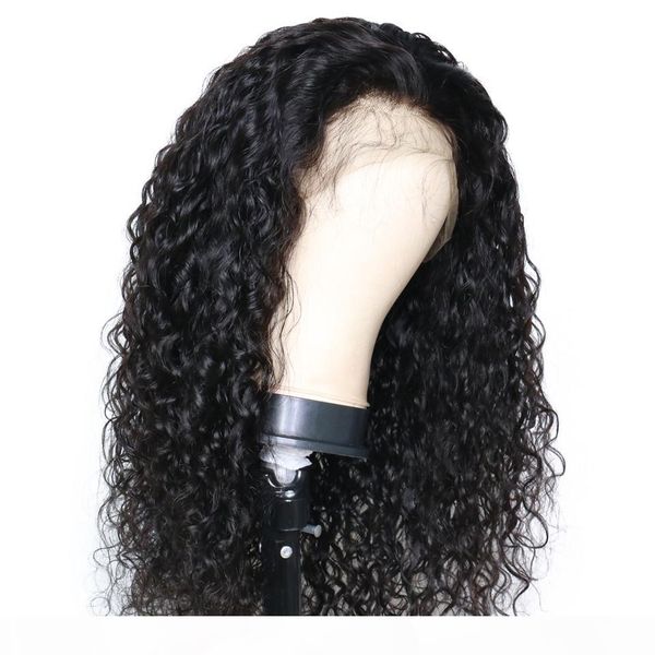 

360 full lace human hair wigs remy water wave wig brazilian hair body wave human hair wigs for black women lace frontal wig, Black;brown