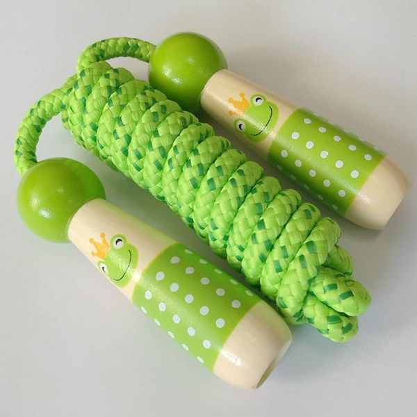 

jump ropes durable 2m kids skipping rope wooden handle play sport exercise fitness toy lightweight portable children jumping