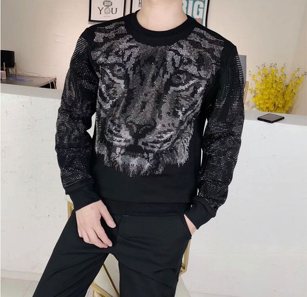 

2021 new solid winter sweatshirt with hip hop hood casual male sweater 5hht, Black
