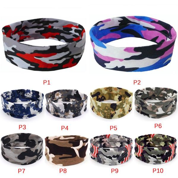 

soft camo floral sport sweatband headband head sweat band yoga running tennis headscarf silicone anti-slip hairband 20*6cm, Yellow;black