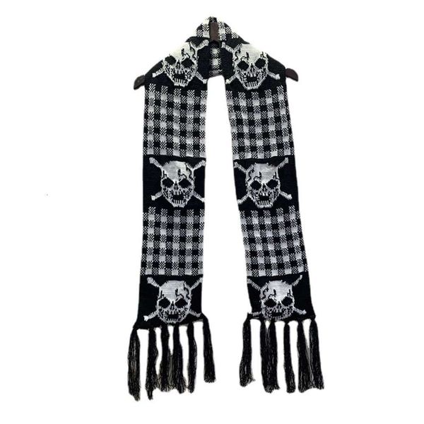 

winter street punk style men's and women's hip hop thickening warm skull scarf knitting jacquard ghost neck, Blue;gray