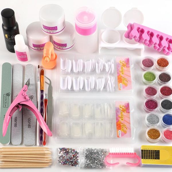 

nail art kits acrylic kit with 30ml liquid decoration for extension tips full manicure set all