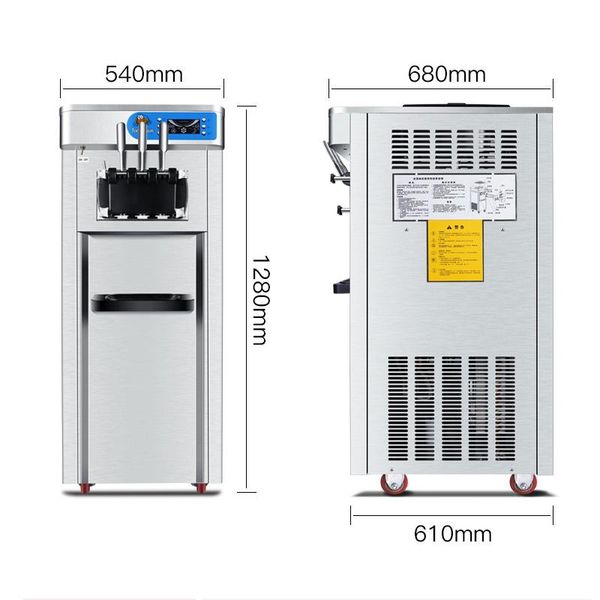 

ice cream making machine 28l/h 220v three flavors soft commercial strawberry chocolate maker