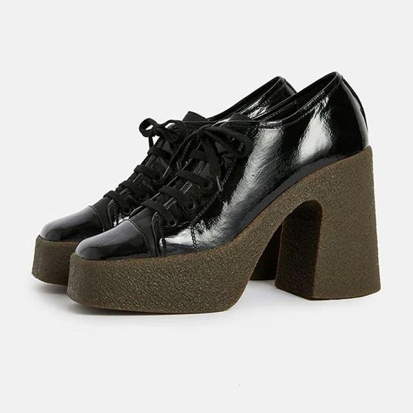 

dress shoes 2021 spring elegant square toe high heels genuine leather black shallow women pumps wedding party prom office