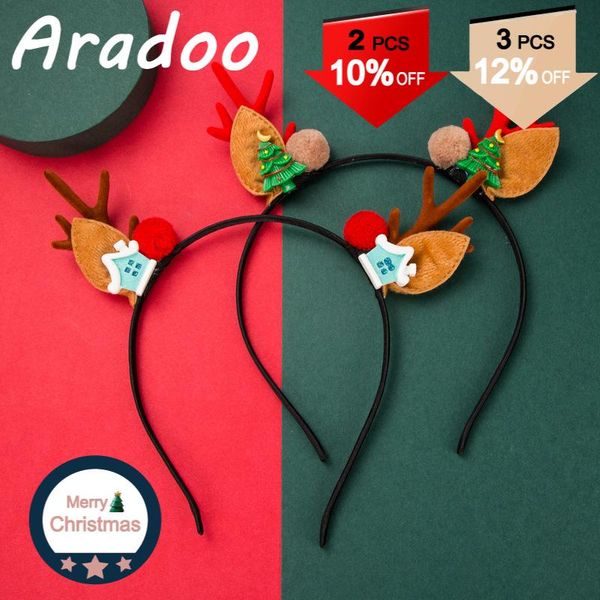 

hair clips & barrettes 2021 christmas series simple flannel simulation antlers tree hoop girl accessories hairpin, Golden;silver