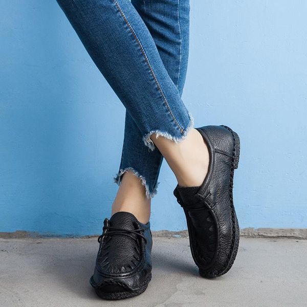 

genuine women flats moccasins spring female shoes apartments ihns, Black