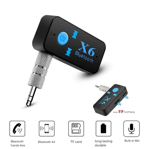 Receptor de áudio do receptor de Bluetooth do carro AUX AUTO MINI 3.5mm Cartão TF Handsfre Receptor do adaptador para