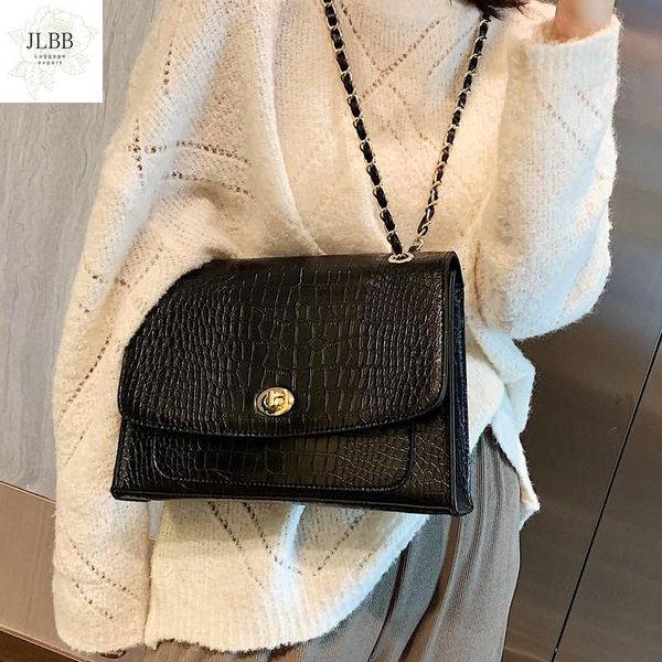 

vintage alligator women shoulder bags designer chains crossbody bag luxury crocodile leather messenger bag female big purse 2021