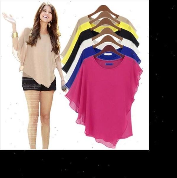

2021 summer women chiffon casual blouses shirts blusas,batwing sleeve women chiffon shirt,plus size wome clothing 4xl 5xl 6xl, White