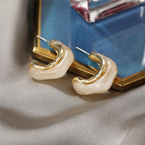 

stud 2021 jewelry gifts women irregular acrylic metal earrings, Golden;silver