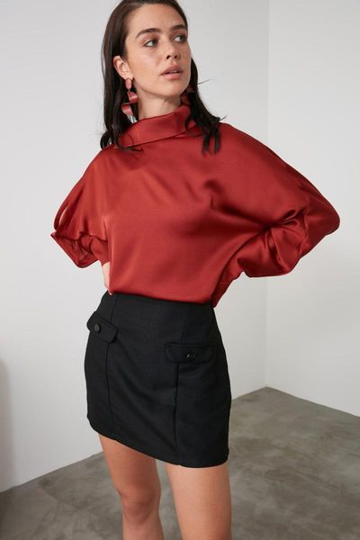 

skirts trendyol pocket detail skirt twoaw21et0625, Black