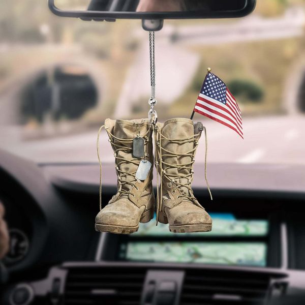 

new america veteran car hanging ornament veteran army fathers day gift car accessories car mirror view charm