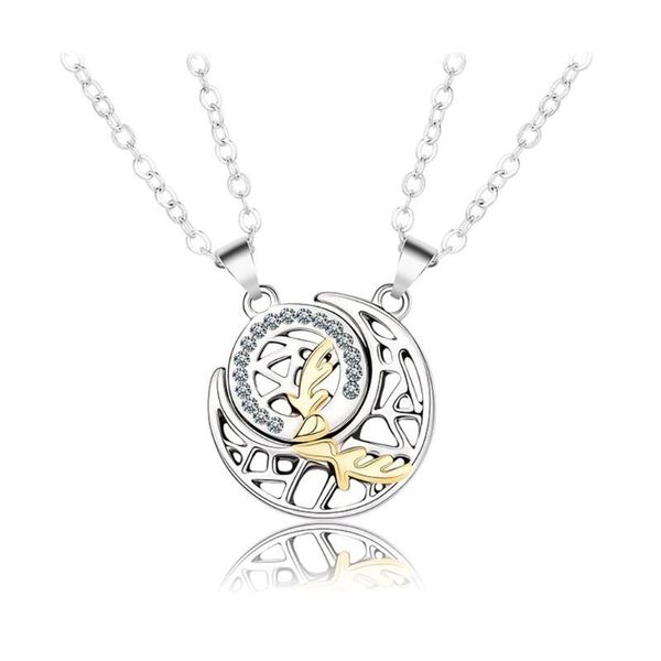

chains creative sun moon necklace for couple sisters brothers students lovers' pendant dressing up decor ity improvement, Silver