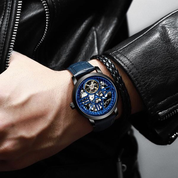 

wristwatches ailang al-6811 brand watch men automatic mechanical mens 42mm waterproof luxury tourbillon for, Slivery;brown