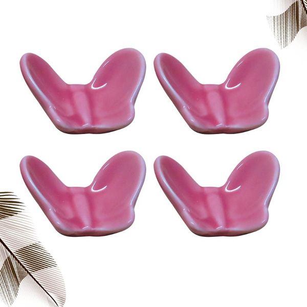 

chopsticks 4pcs shaped chopstick rest ceramic holder practical rack support pink