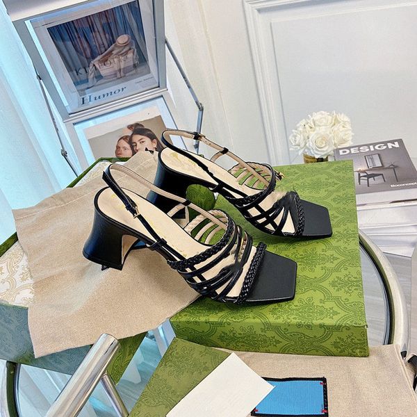 

fashion classic high and low heel sandals thick leather suede womens shoes metal buckle professional party size 35-40, Black