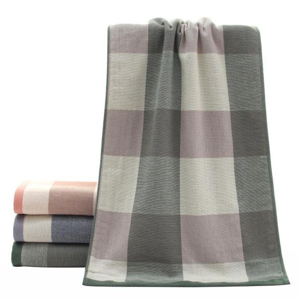 

towel buy 1 get 34*76cm japanese style plaid cotton face gauze bathroom 100g