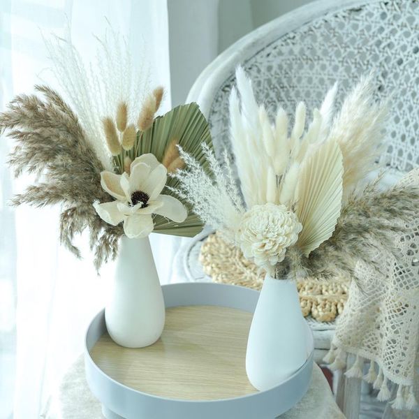 

decorative flowers & wreaths 1set natural dried pampas grass palm leaf fan plant leaves home garden wedding arrangement party living room de