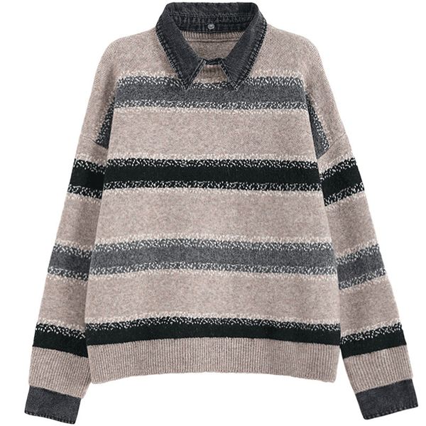 

2021 new outono inverno camisola feminina de malha moda solta casual blusas cor slida manga longa plus size quente senhoras pulver e1fu, White;black