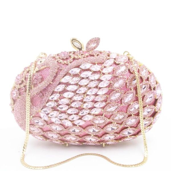 

glitter women fashion pink evening box gifts clutch handbags and purses hard case chain shoulder bag crossbody messenger bags