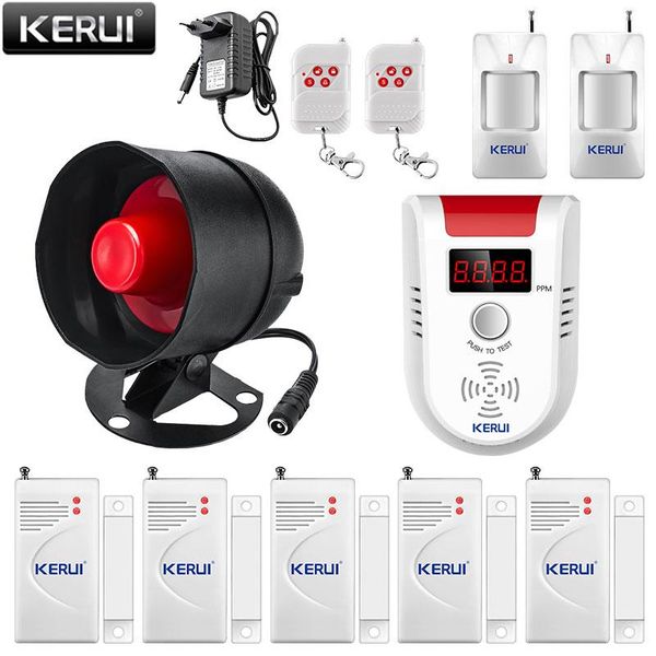 

alarm systems kerui siren home security wireless loudly sound system 100db volume pir motion detector controller
