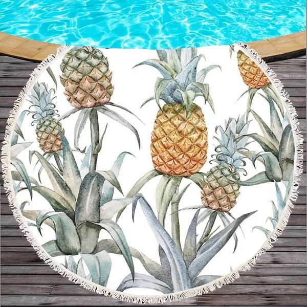 

towel pineapple microfiber round beach with tassel bohemian flamingo large towels blanket picnic yoga mat boho tablecloth
