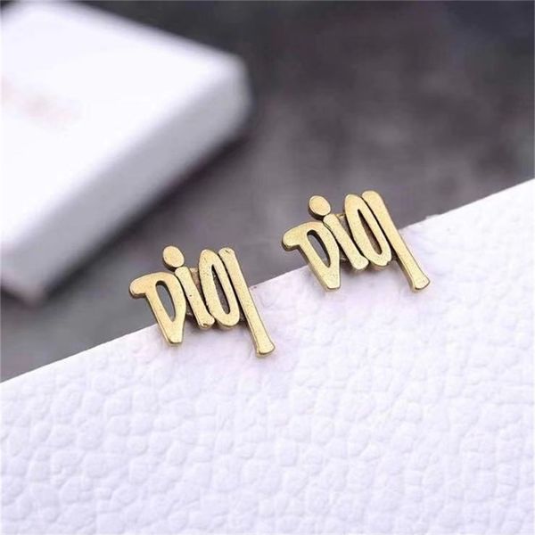 

87% off wholesale shop style old ear diamond nail silver needle earrings, Golden