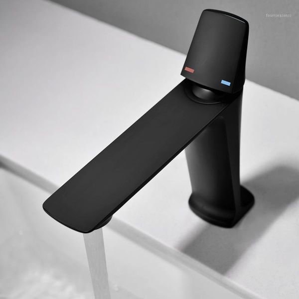 

bathroom sink faucets faucet black single handle and cold mixer tap water wash basin deck mounted modern hole1