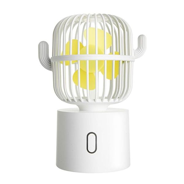 

personal small deskusb desk fan cactus mini handheld table rechargeable 80 degree auto rotation portable fans 3 speeds 19qe